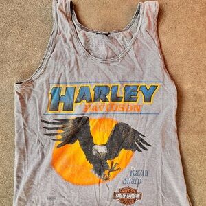 Harley-Davidson Striped Gray Tank Top